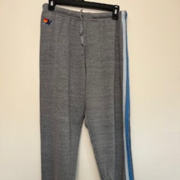 Aviator Nation Gray and Blue Striped Pants - Picture 2 of 6